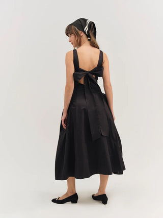 For Love & Lemons Evanie Structured Midi Dress - Black