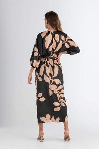 Pasduchas Enigma Wrap Midi Dress - Charcoal