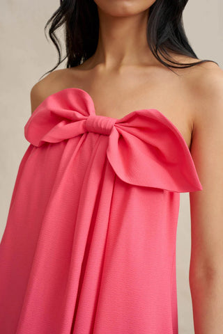 By Johnny Sabrina Strapless Maxi Dress - Coral Pink