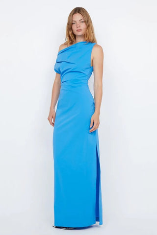 Bec & Bridge Angelina Asym Maxi Dress - Mid Blue