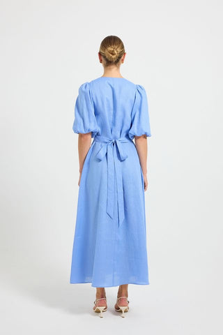 Pasduchas Vera Button Midi Dress - Ocean