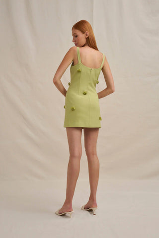 By Johnny Everjade Cluster Mini Dress - Olive Green