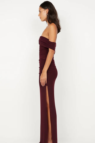 Bec & Bridge Poppy Gathered Maxi Dress - Plum