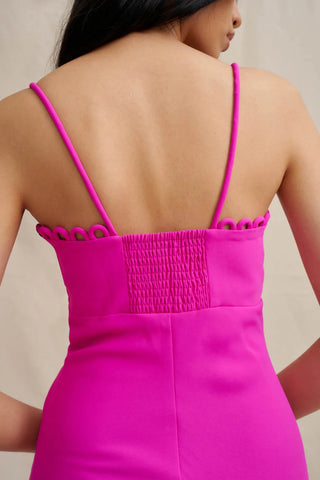 By Johnny Denise Bias Midi Dress - Fuchsia Pink