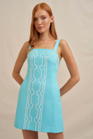 By Johnny Oasis Shift Mini Dress - Aqua