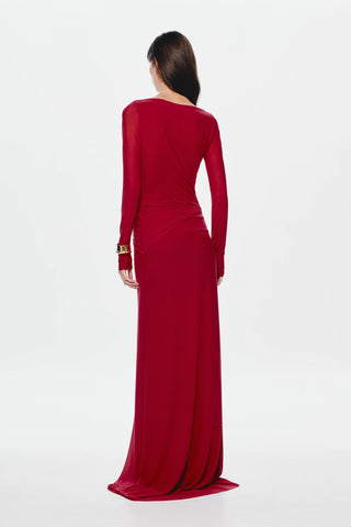 Misha Irina Long Sleeve Dress - Cherry