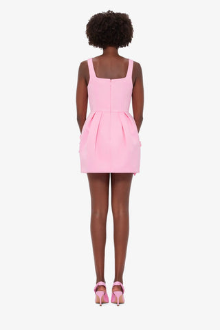 Leo Lin Piper Floral Applique Bell Shape Mini Dress - Baby Pink