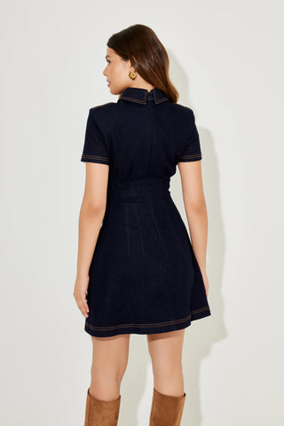 Odd Muse The Ultimate Muse Denim Collared Mini Dress - Blue