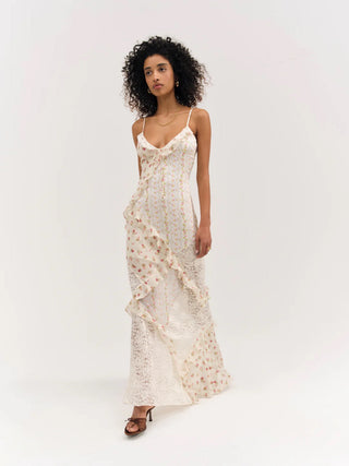 For Love & Lemons Josalyn Maxi Dress - Cream
