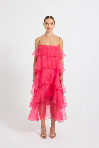 Pasduchas Cleo Tiered Maxi Dress - Magenta