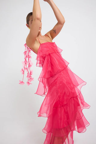 Pasduchas Cleo Tiered Maxi Dress - Magenta