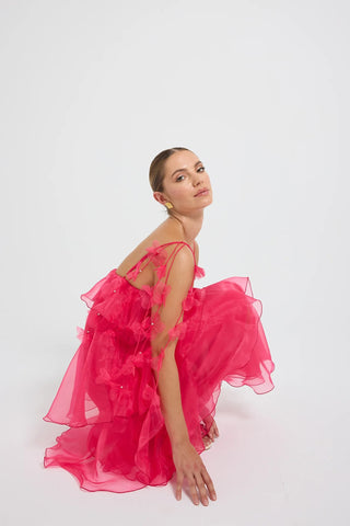 Pasduchas Cleo Tiered Maxi Dress - Magenta