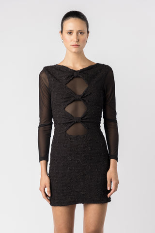 One Fell Swoop Lash Mini Dress - Caviar Rose