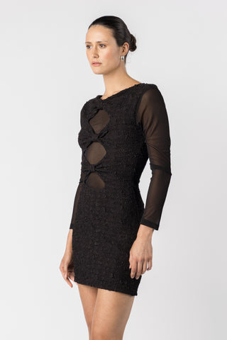 One Fell Swoop Lash Mini Dress - Caviar Rose