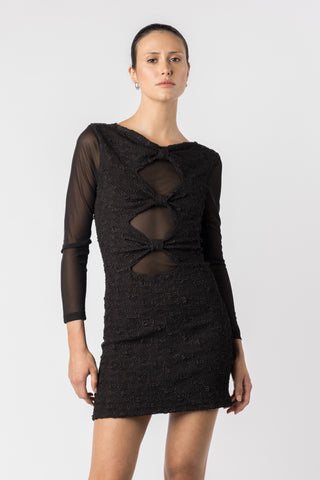 One Fell Swoop Lash Mini Dress - Caviar Rose