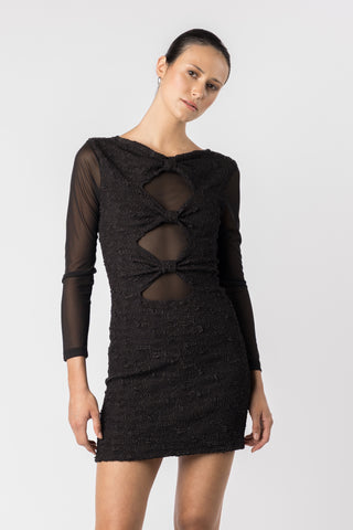 One Fell Swoop Lash Mini Dress - Caviar Rose