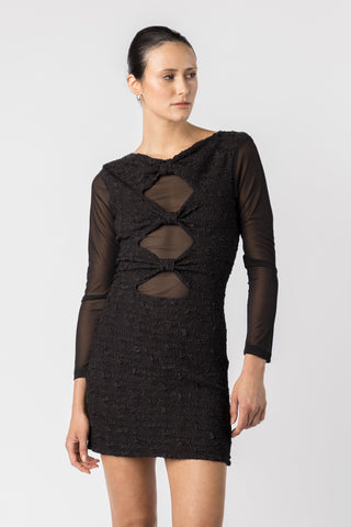 One Fell Swoop Lash Mini Dress - Caviar Rose