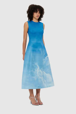 Leo Lin Cleo Sleeveless Midi Dress - Aerial Print