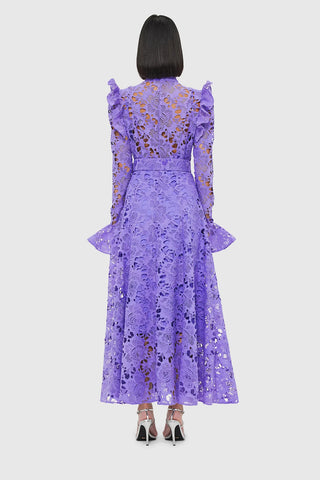 Leo Lin Aliyah Lace Butterfly Sleeve Midi Dress - Lavender