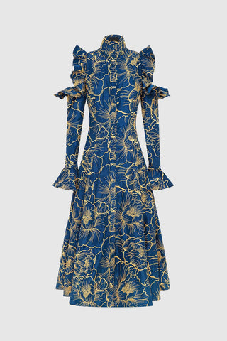 Leo Lin Ezra Midi Dress - Marine Blue