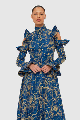 Leo Lin Ezra Midi Dress - Marine Blue