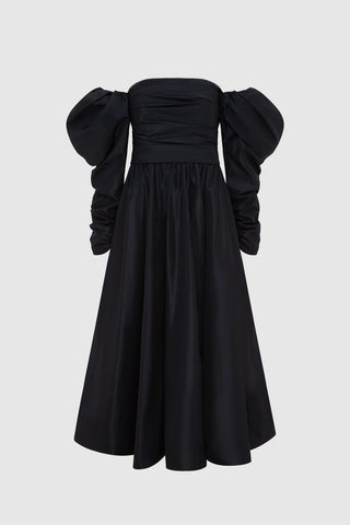 Leo Lin Madison Bustier Midi Dress - Ebony