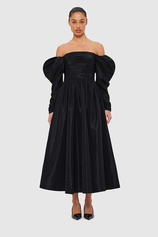 Leo Lin Madison Bustier Midi Dress - Ebony