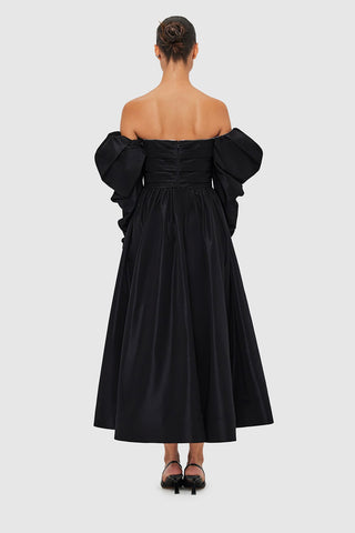 Leo Lin Madison Bustier Midi Dress - Ebony