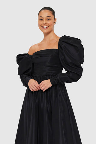Leo Lin Madison Bustier Midi Dress - Ebony