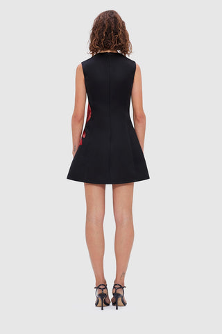 Leo Lin Briana V Neck Mini Dress - Rose Print