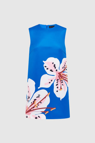 Leo Lin Yvonne Mini Dress - Lily Print in Cobalt