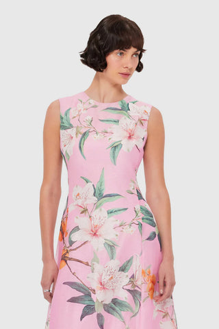 Leo Lin Cleo Sleeveless Midi Dress - Lavish Print in Pink