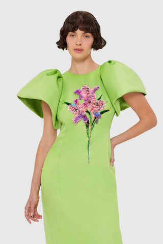 Leo Lin Lucinda Embellished Maxi Dress - Lily Print in Parakeet