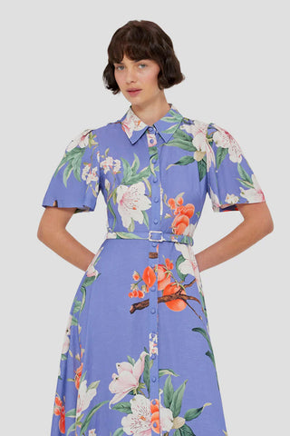 Leo Lin Becca Short Sleeve Midi Dress - Lavish Print in Moonlight