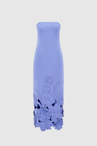 Leo Lin Rayna Appliqué Bustier Maxi Dress - Moonlight