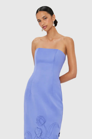 Leo Lin Rayna Appliqué Bustier Maxi Dress - Moonlight