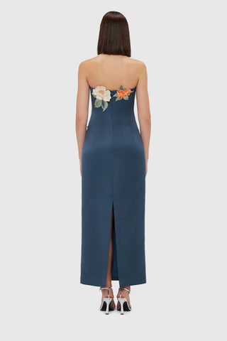 Leo Lin Rayna Appliqué Floral Bustier Maxi Dress - Pear Blossom