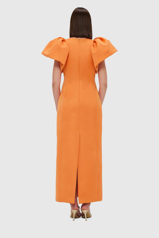 Leo Lin Lucinda Embellished Maxi Dress - Hydrangea Print in Tangerine