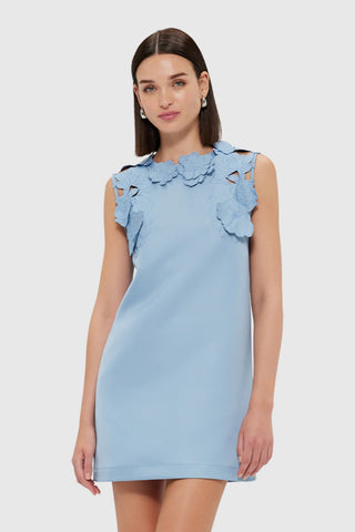 Leo Lin Blair Appliqué Mini Dress - Powder Blue