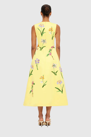 Leo Lin Cleo Sleeveless Midi Dress - Wild Flower Print in Sorbet