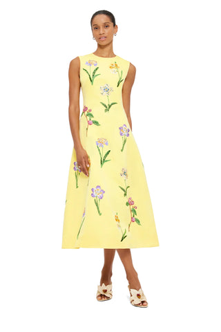 Leo Lin Cleo Sleeveless Midi Dress - Wild Flower Print in Sorbet