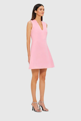 Leo Lin Briana V Neck Mini Dress - Flamingo