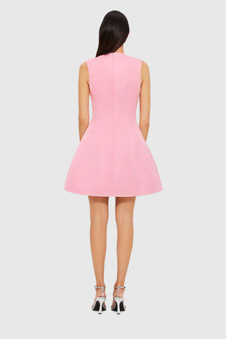 Leo Lin Briana V Neck Mini Dress - Flamingo