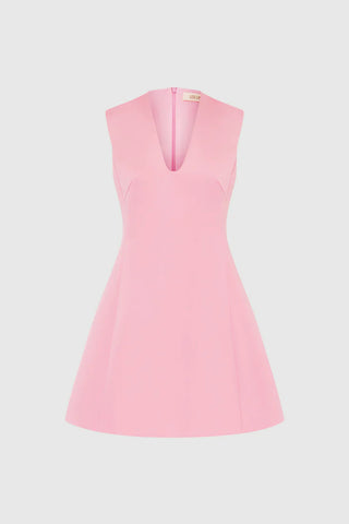 Leo Lin Briana V Neck Mini Dress - Flamingo