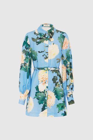 Leo Lin Luminous Linen Mini Dress - Hydrangea in Cornflower Blue