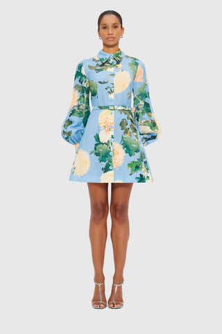 Leo Lin Luminous Linen Mini Dress - Hydrangea in Cornflower Blue