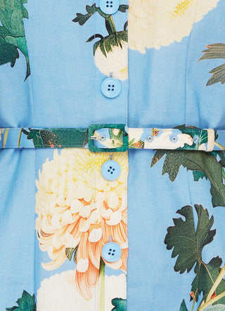 Leo Lin Luminous Linen Mini Dress - Hydrangea in Cornflower Blue