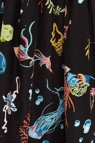 Leo Lin Leanne Bustier Midi Dress - Twilight Print in Black