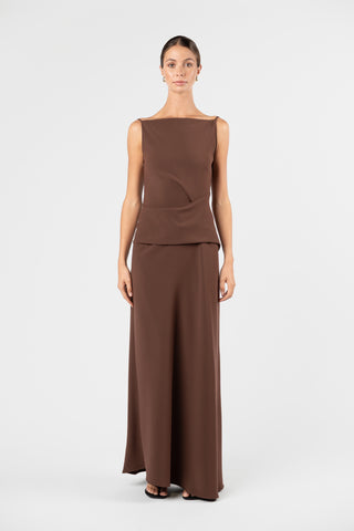 One Fell Swoop Dégagé Maxi Dress - Moccona