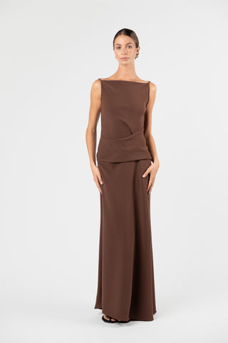 One Fell Swoop Dégagé Maxi Dress - Moccona